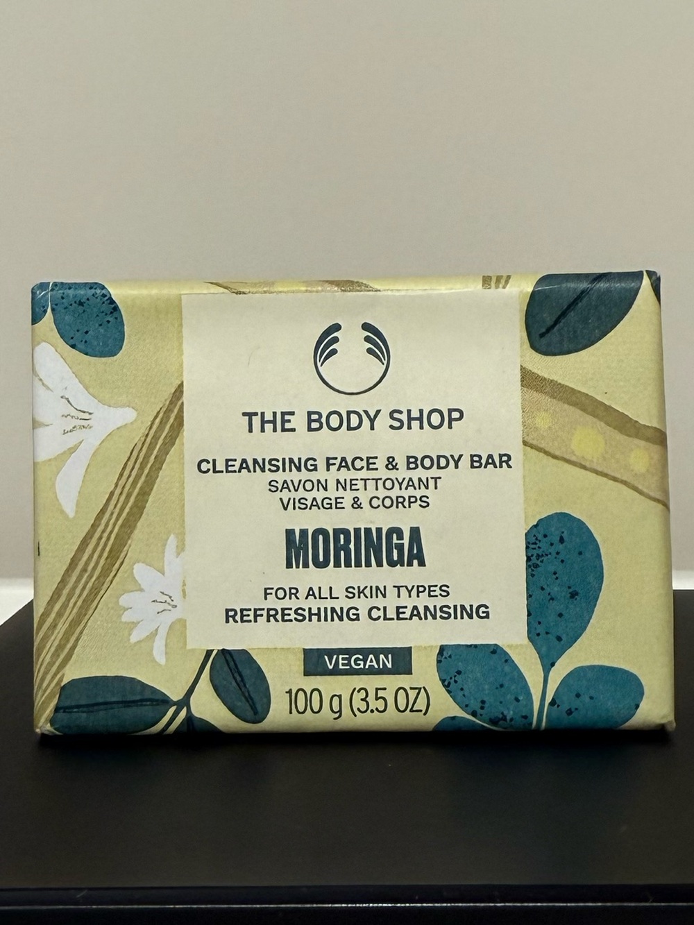 The Body Shop Moringa Cleansing Face & Body Soap Bar 3.5 Oz 100g New HTF